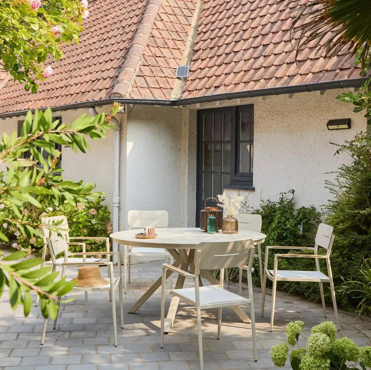4 Gartenstühle Aluminium Textilene Fira Terrasse Außenbereich