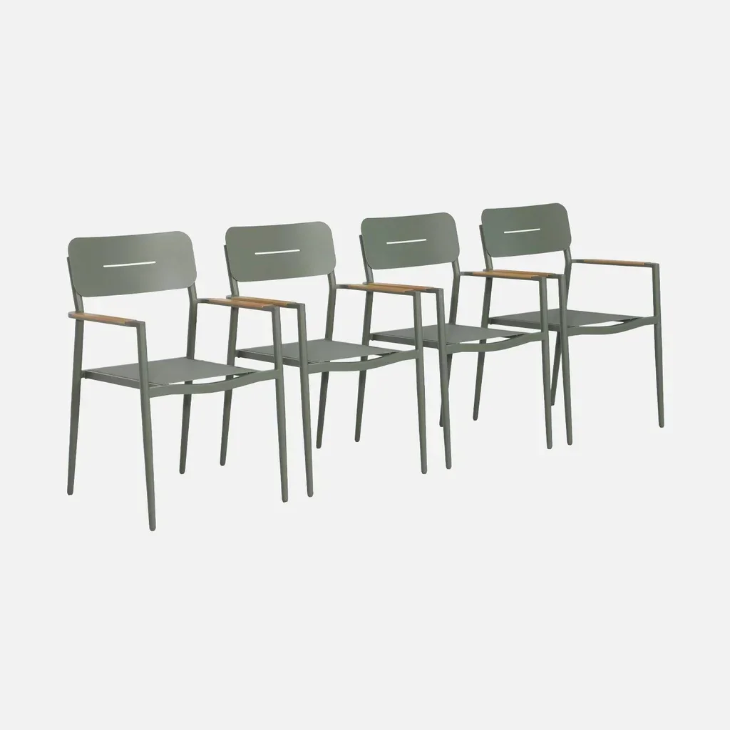Set mit 4 Fira Gartensesseln aus Aluminium und Textilene