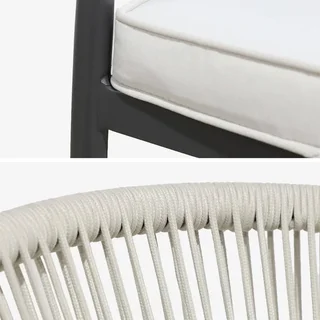 4er Set stapelbare Gartenstühle Stahl Seil Liora Außenkomfort