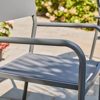 4er Set stapelbare Aluminium Gartensessel Savannah