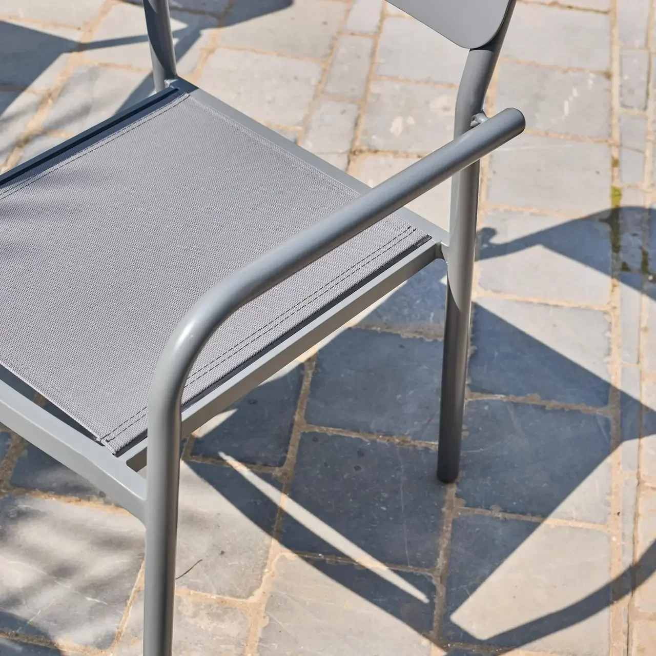 4er Set stapelbare Aluminium Gartensessel Savannah