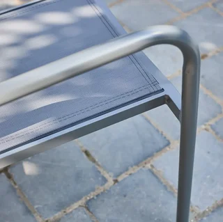 4er Set stapelbare Aluminium Gartensessel Savannah