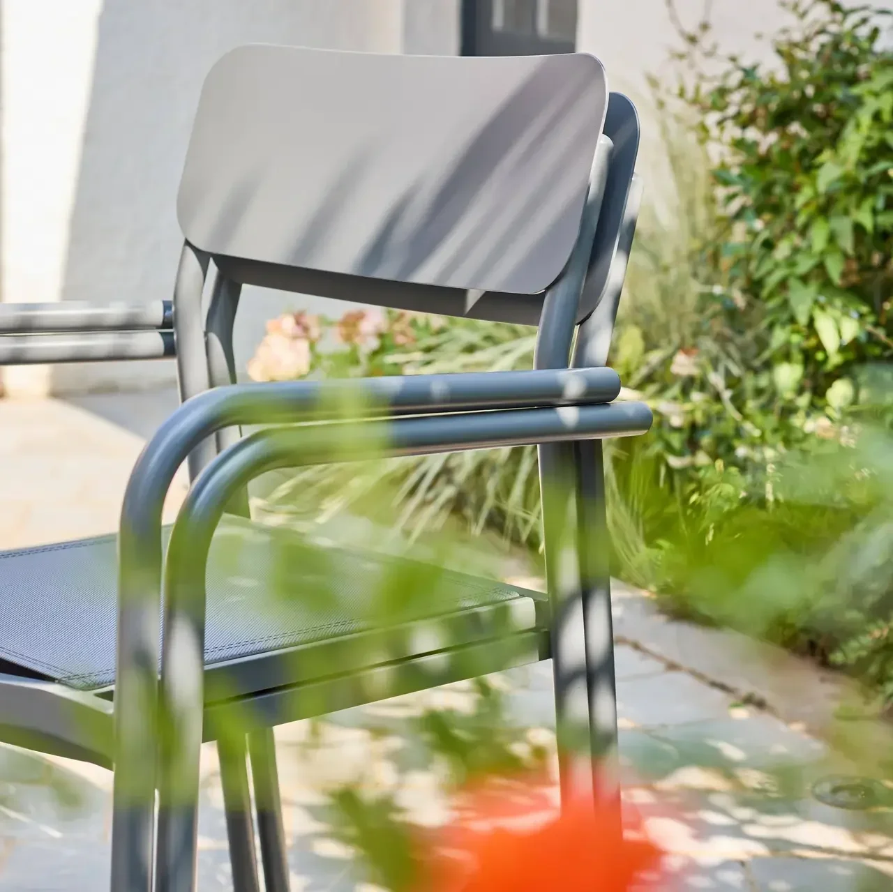 4er Set stapelbare Aluminium Gartensessel Savannah