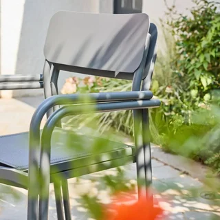 4er Set stapelbare Aluminium Gartensessel Savannah