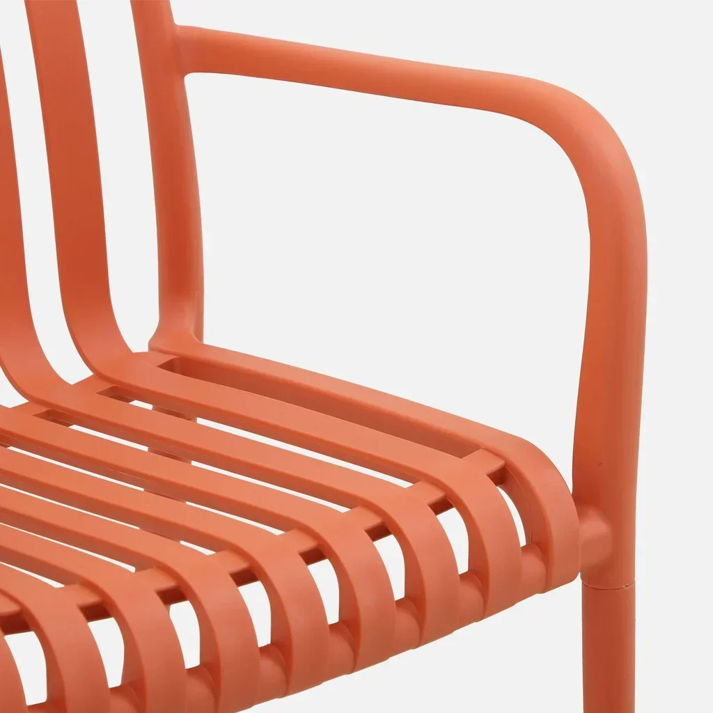 Lot de 4 fauteuils de jardin empilables verts design contemporain