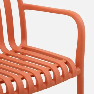 Lot de 4 fauteuils de jardin empilables verts design contemporain