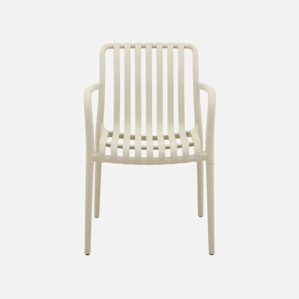 Lot de 4 fauteuils de jardin empilables en polypropylène vert design contemporain