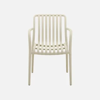 Lot de 4 fauteuils de jardin empilables en polypropylène vert design contemporain