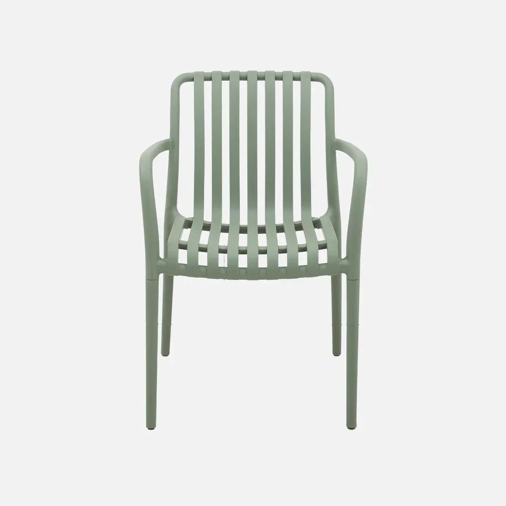 4 fauteuils jardin plastique verts design empilables sans montage