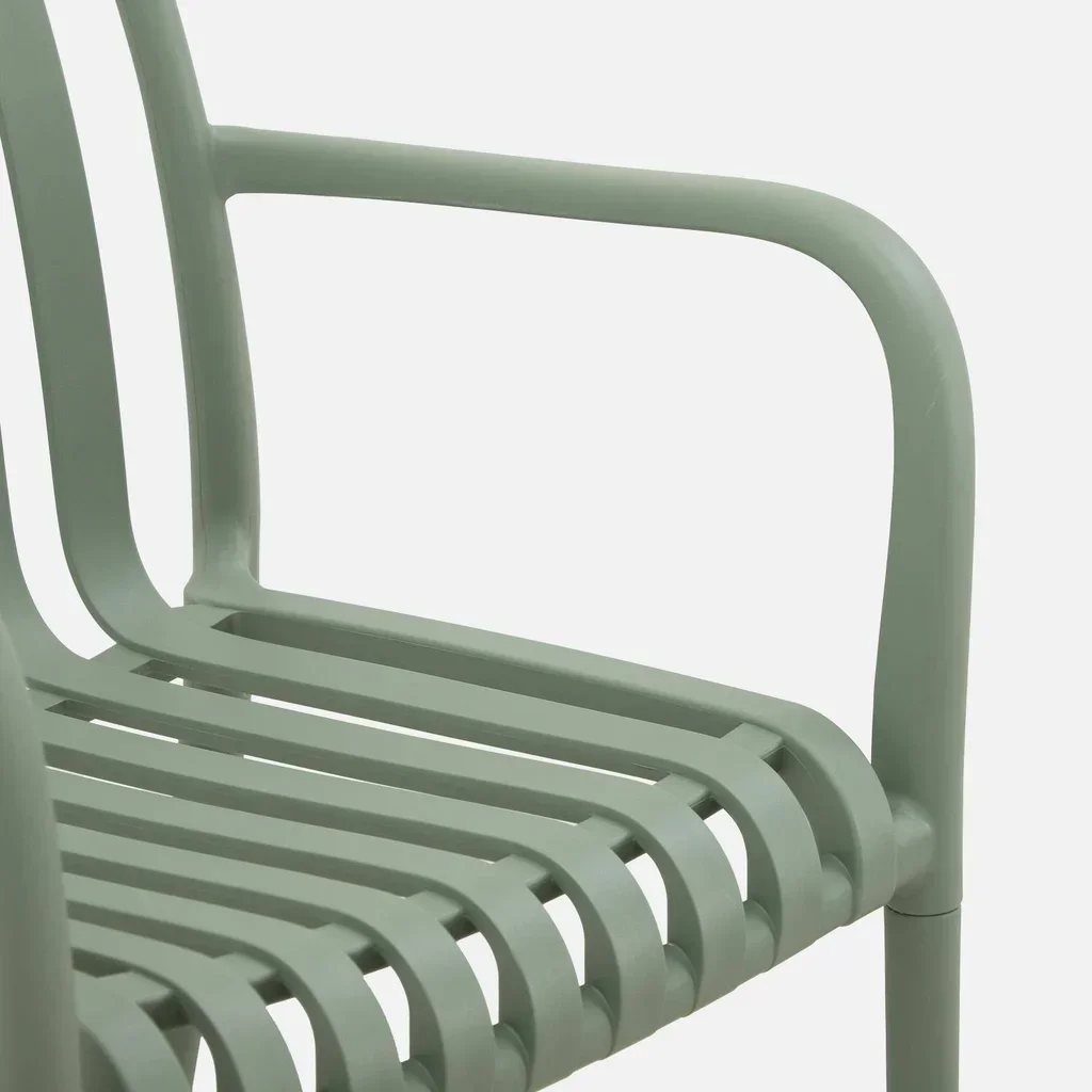 4 fauteuils jardin plastique verts design empilables sans montage