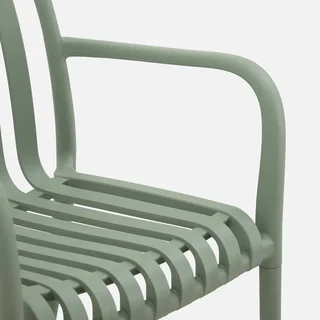 4 fauteuils jardin plastique verts design empilables sans montage