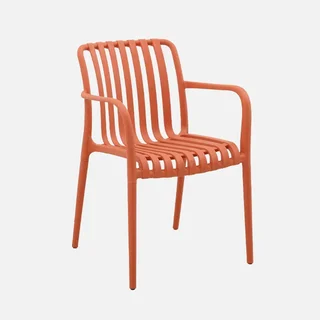 Lot de 4 fauteuils de jardin empilables verts design contemporain