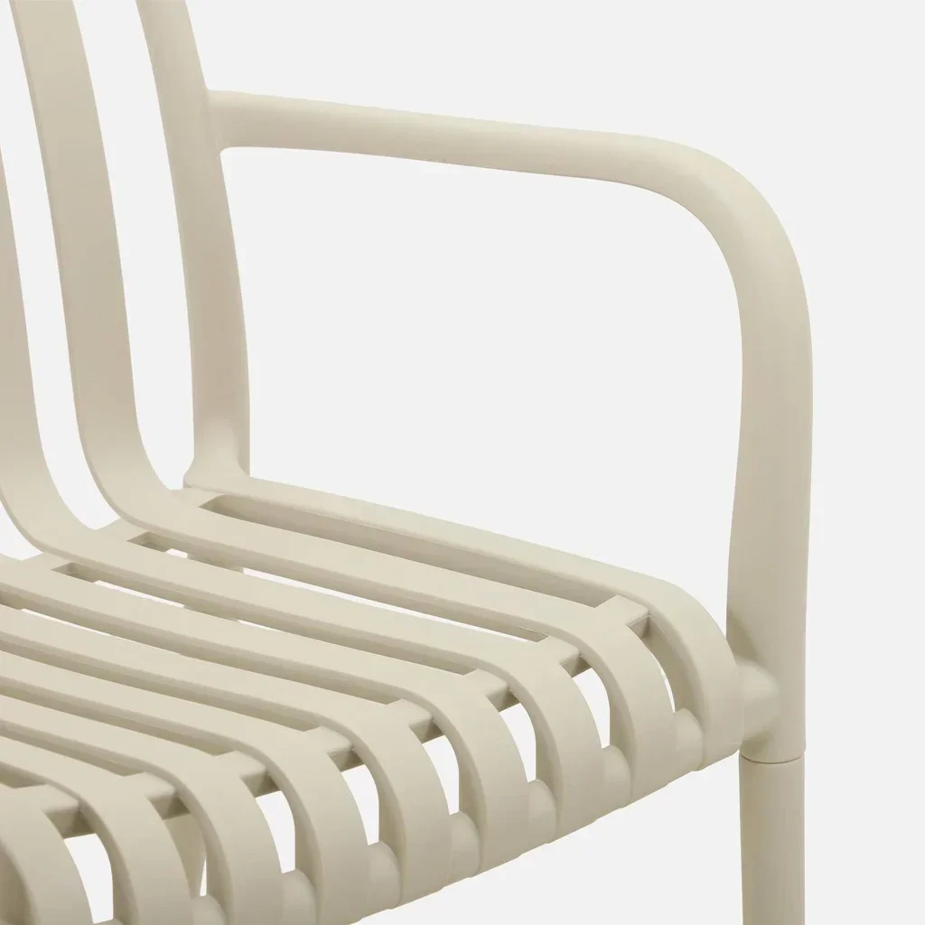 Lot de 4 fauteuils de jardin empilables en polypropylène vert design contemporain