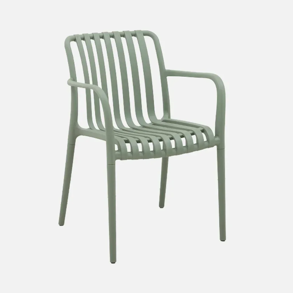 4 fauteuils jardin plastique verts design empilables sans montage