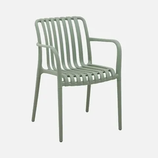 4 fauteuils jardin plastique verts design empilables sans montage