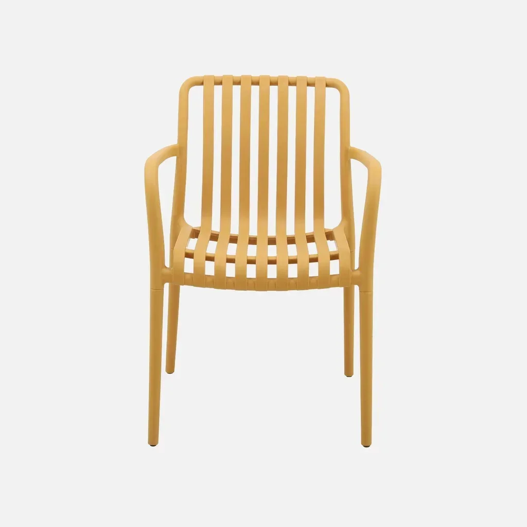 Lot de 4 fauteuils de jardin en plastique empilables design vert
