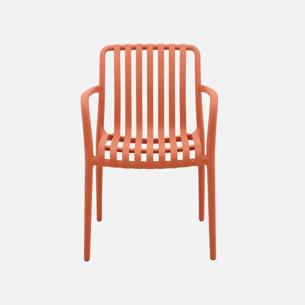 Lot de 4 fauteuils de jardin empilables verts design contemporain