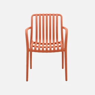 Lot de 4 fauteuils de jardin empilables verts design contemporain