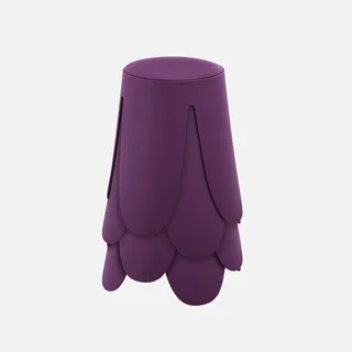 4 tabourets empilables Niki simili cuir design fleur