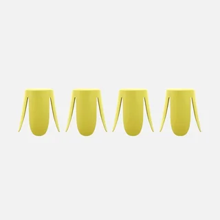 Tabourets empilables Niki simili cuir design fleur lot 4