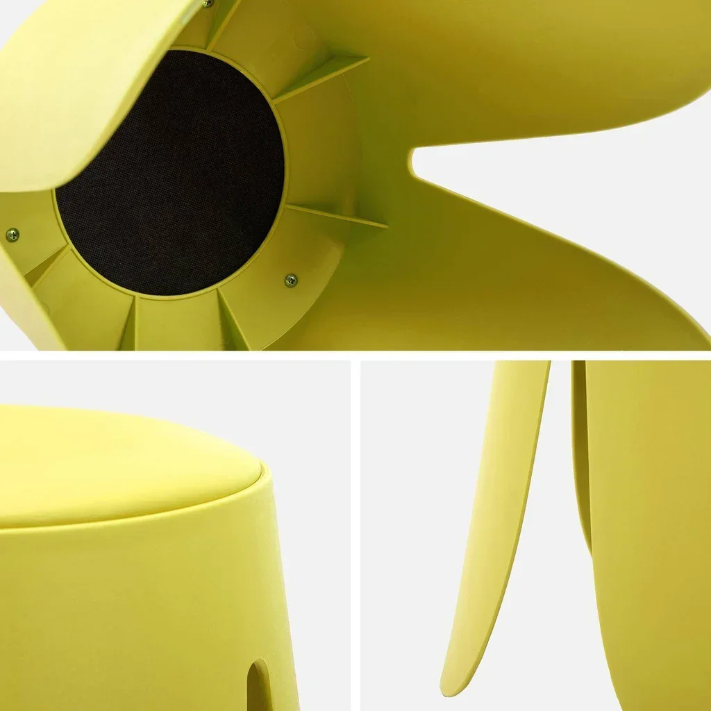 Tabourets empilables Niki simili cuir design fleur lot 4