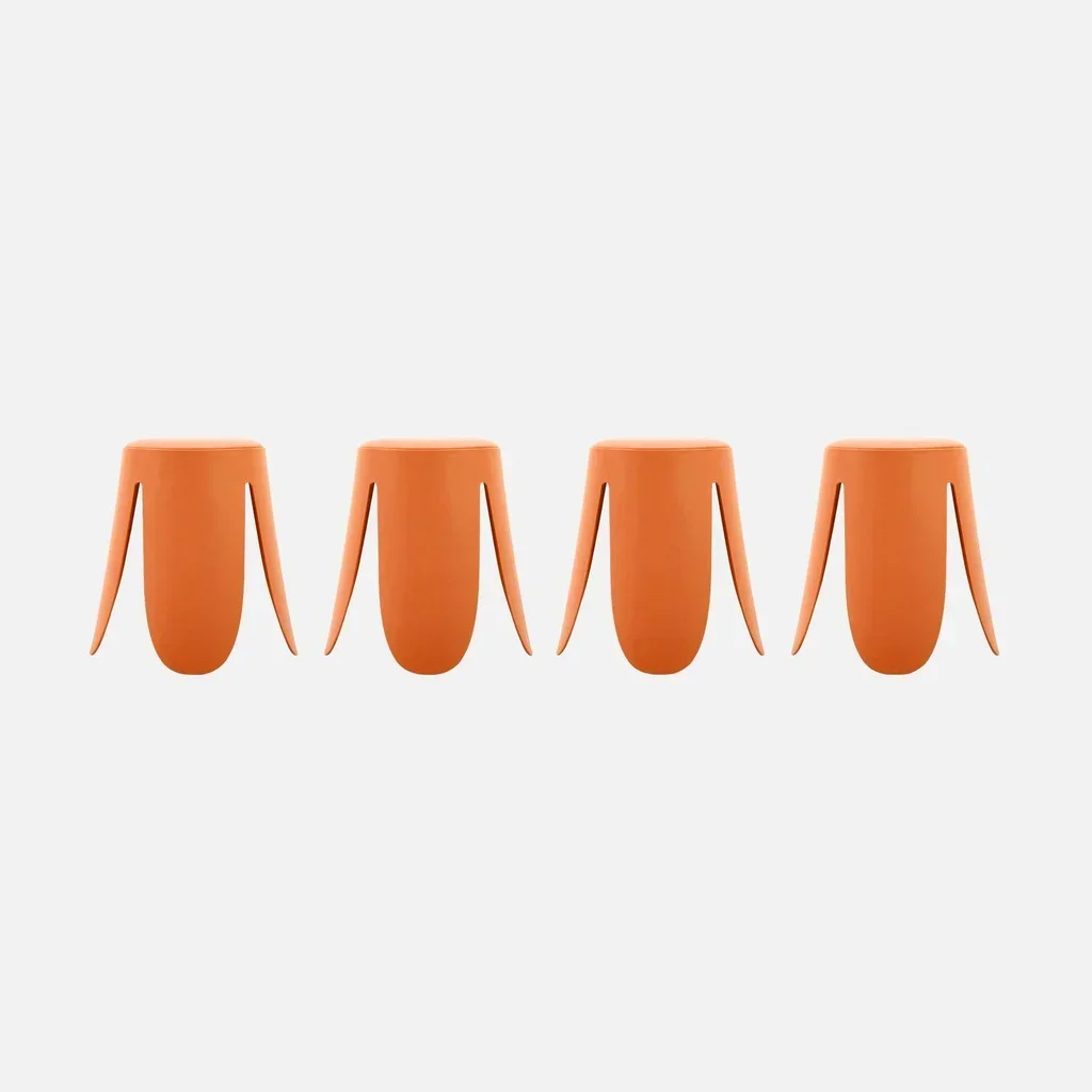 4 tabourets empilables design fleur simili cuir Niki