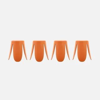 4 tabourets empilables design fleur simili cuir Niki