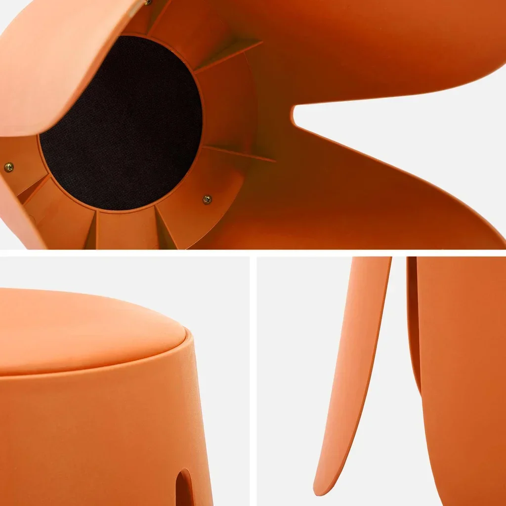 4 tabourets empilables design fleur simili cuir Niki