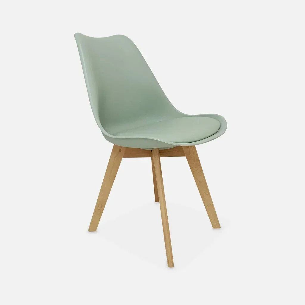 Lot de 6 chaises scandinaves bois hêtre massif design Nils