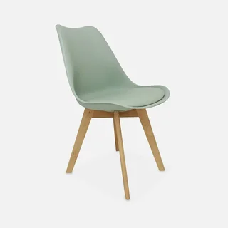Lot de 6 chaises scandinaves bois hêtre massif design Nils