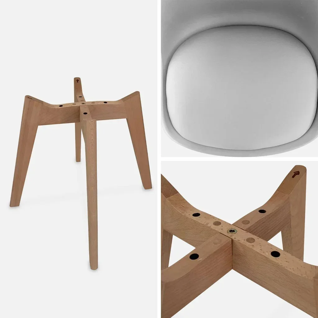 Lot 6 chaises scandinaves bois hêtre massif design épuré Nils