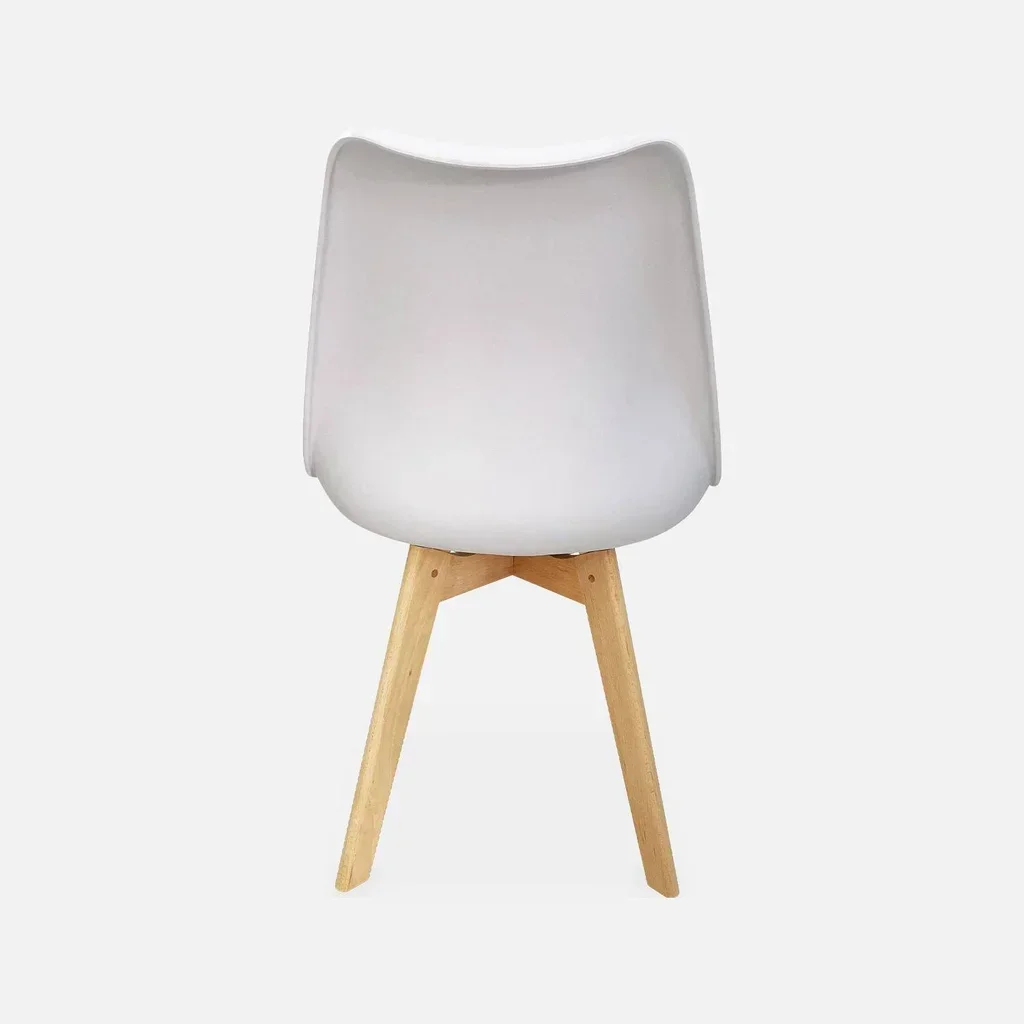 Lot 6 chaises scandinaves hêtre massif coussinées - Collection Nils