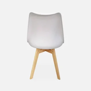 Lot 6 chaises scandinaves hêtre massif coussinées - Collection Nils
