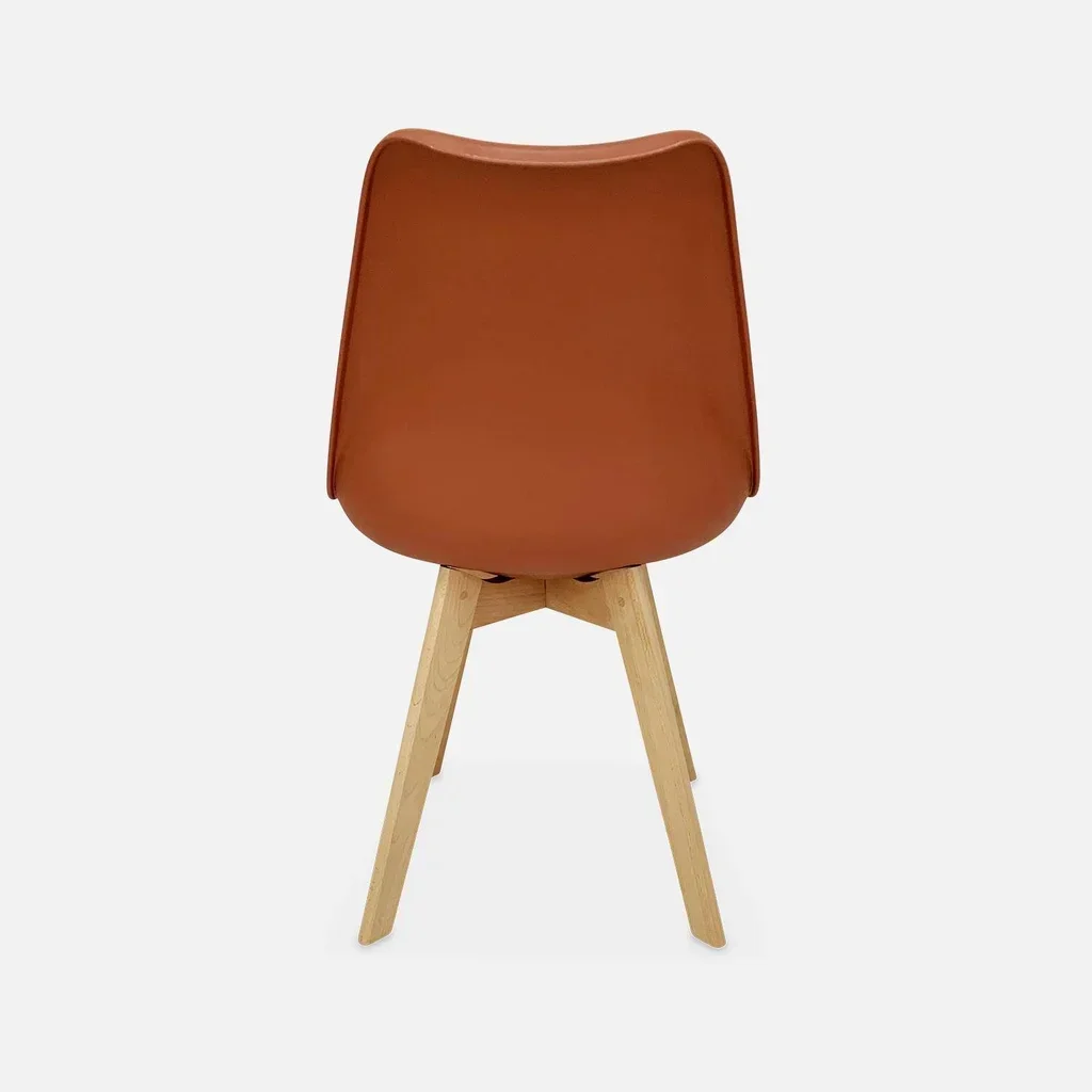 Lot de 6 chaises scandinaves hêtre massif avec coussin - Collection Nils