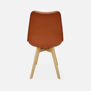Lot de 6 chaises scandinaves hêtre massif avec coussin - Collection Nils