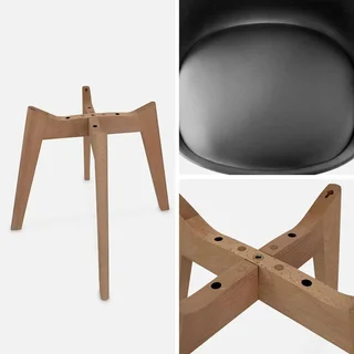 Lot de 6 chaises scandinaves hêtre massif avec coussin - Collection Nils