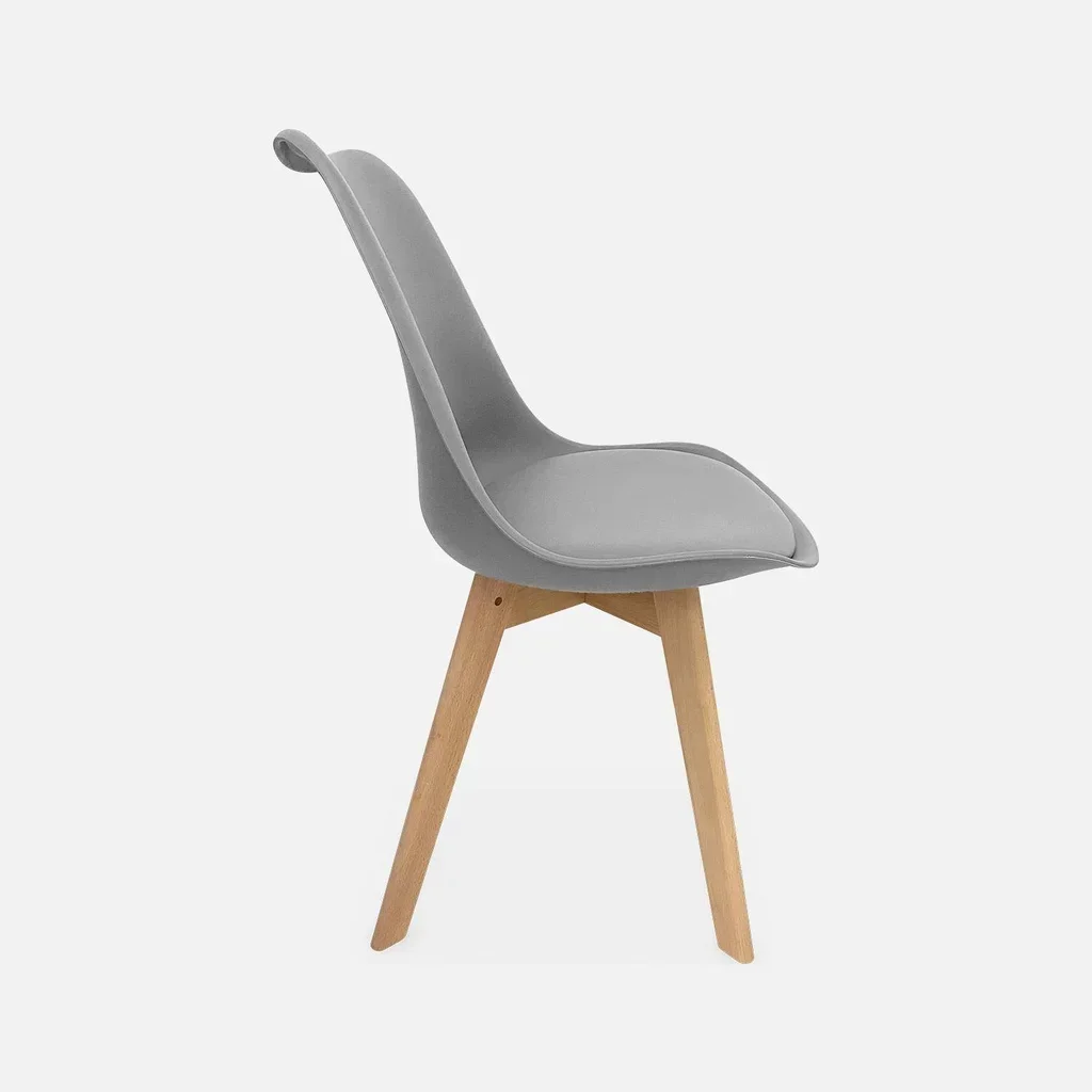 Lot 6 chaises scandinaves bois hêtre massif design épuré Nils
