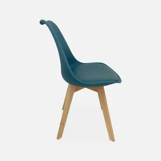 Lot de 6 chaises scandinaves bois hêtre massif coussin intégré design épuré