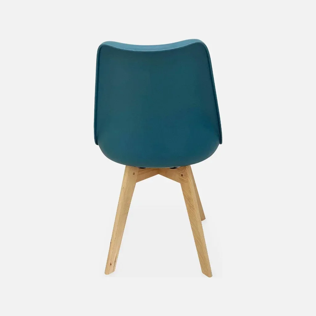 Lot de 6 chaises scandinaves bois hêtre massif coussin intégré design épuré