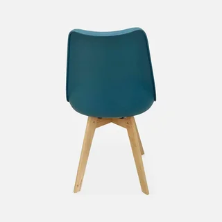 Lot de 6 chaises scandinaves bois hêtre massif coussin intégré design épuré
