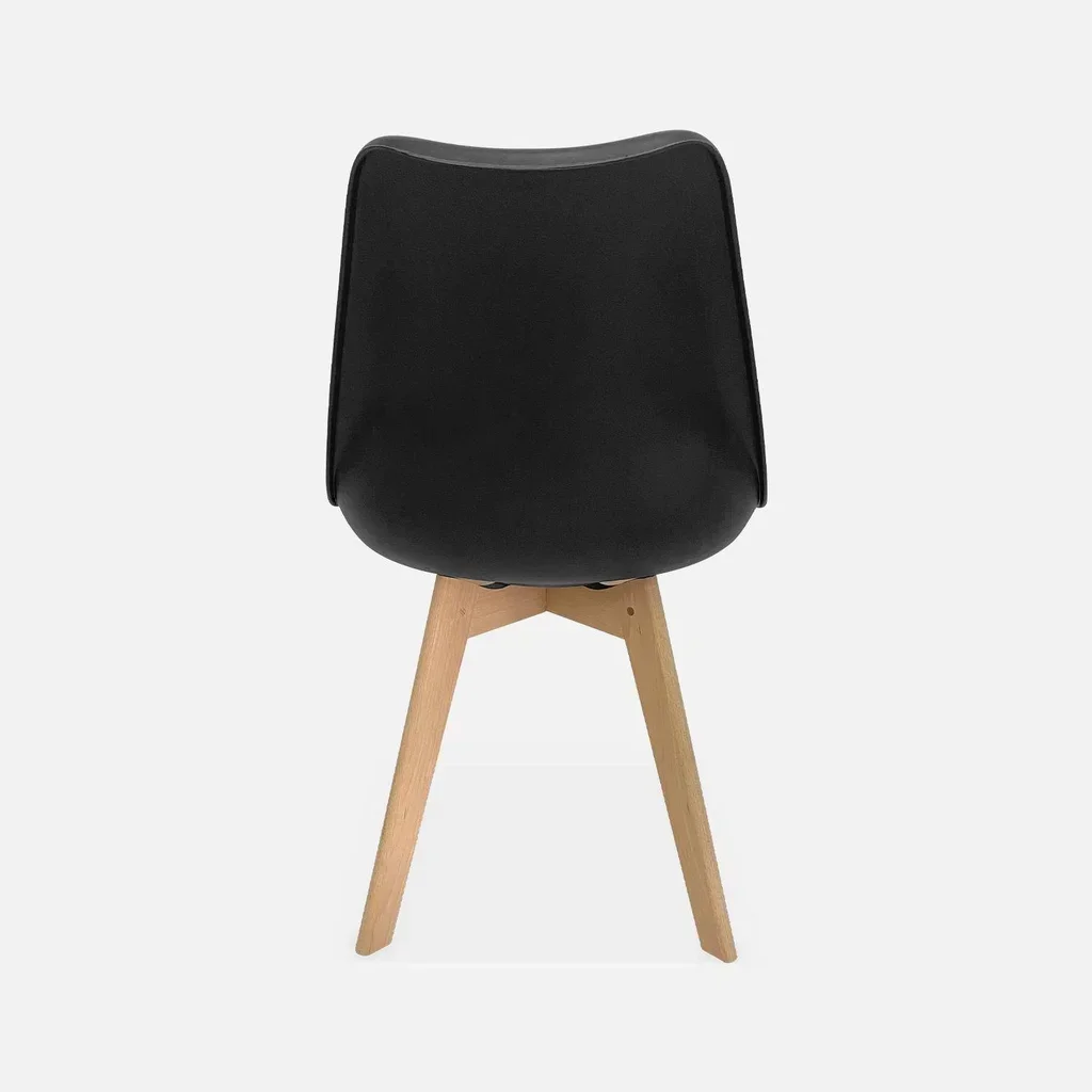 Lot de 6 chaises scandinaves hêtre massif avec coussin - Collection Nils