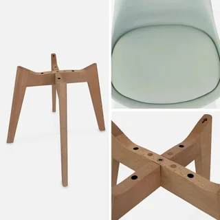 Lot de 6 chaises scandinaves bois hêtre massif design Nils
