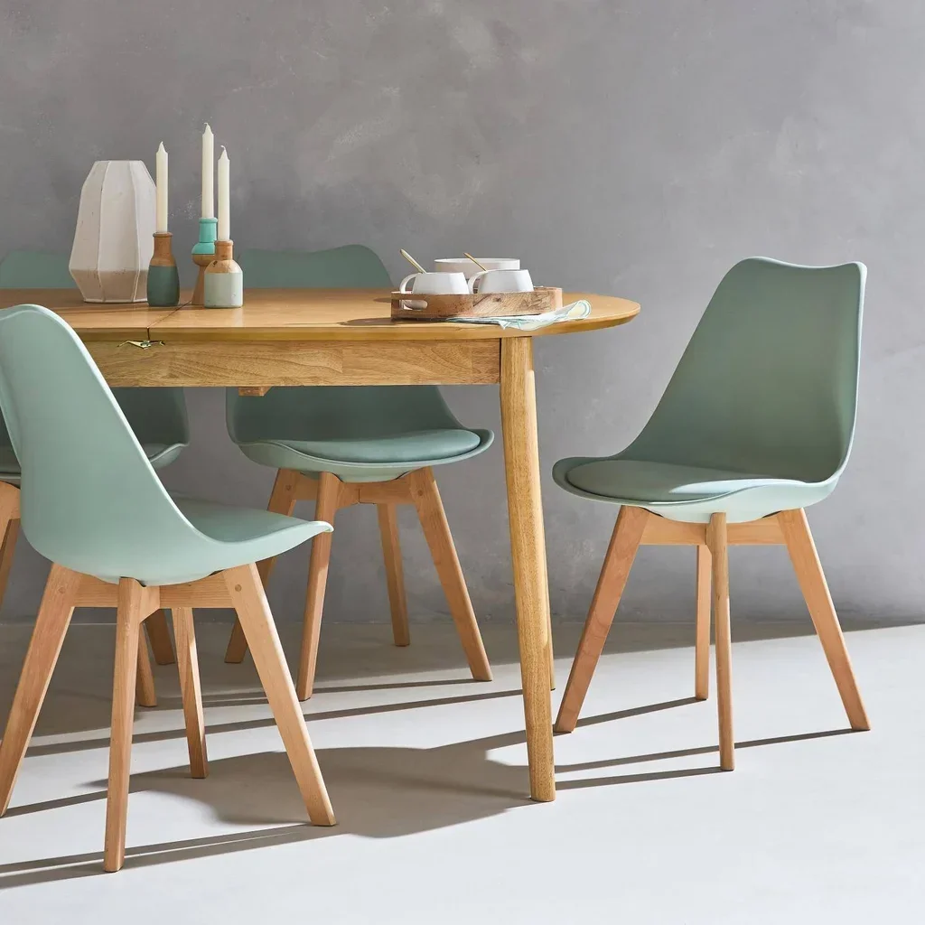 Lot de 6 chaises scandinaves bois hêtre massif design Nils