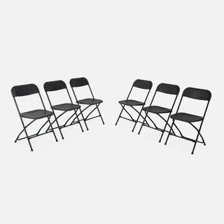 Set di 6 sedie pieghevoli bianche in acciaio per ricevimento ed eventi