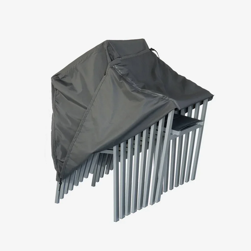 Lot de 8 housses imperméables pour chaises de jardin extérieur gris foncé 96x59x90cm