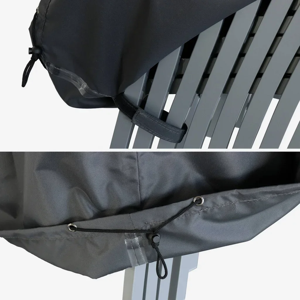 Lot de 8 housses imperméables pour chaises de jardin extérieur gris foncé 96x59x90cm
