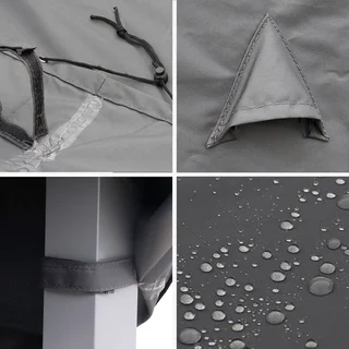 Lot de 8 housses imperméables pour chaises de jardin extérieur gris foncé 96x59x90cm