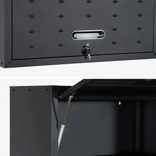 2 armários parede garagem aço preto design industrial Bobby