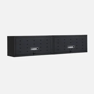 2 armários parede garagem aço preto design industrial Bobby
