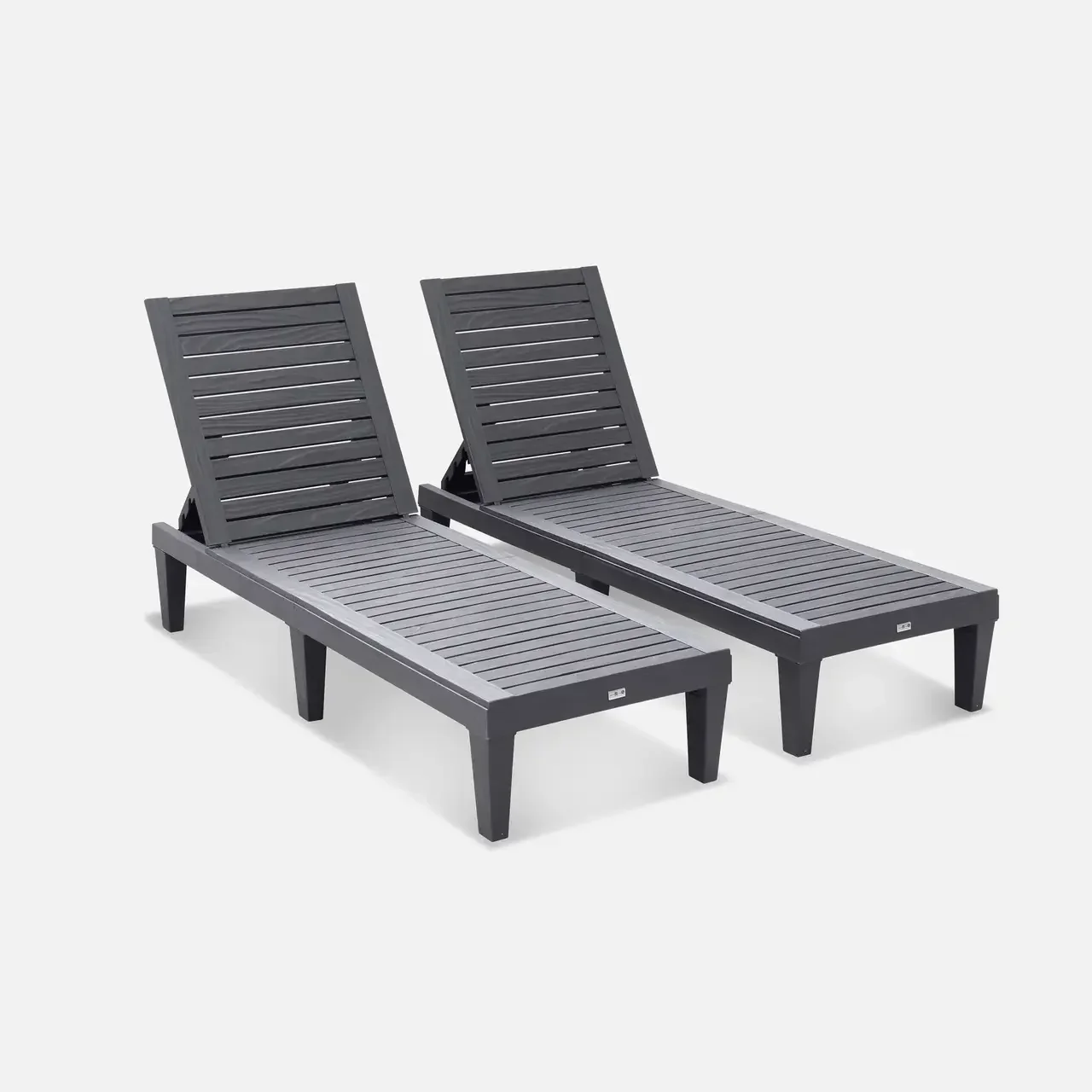 2 transats Pia réglables plastique imitation bois